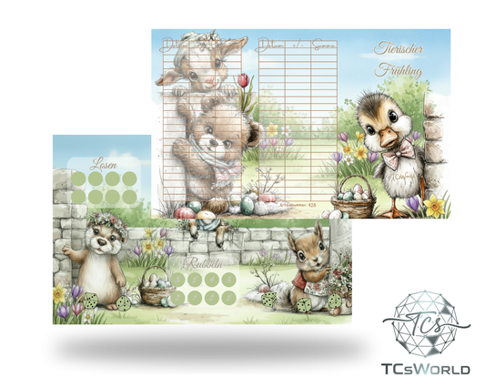 Tierischer Frühling - A6 matt foliert - 3er Klappkarte