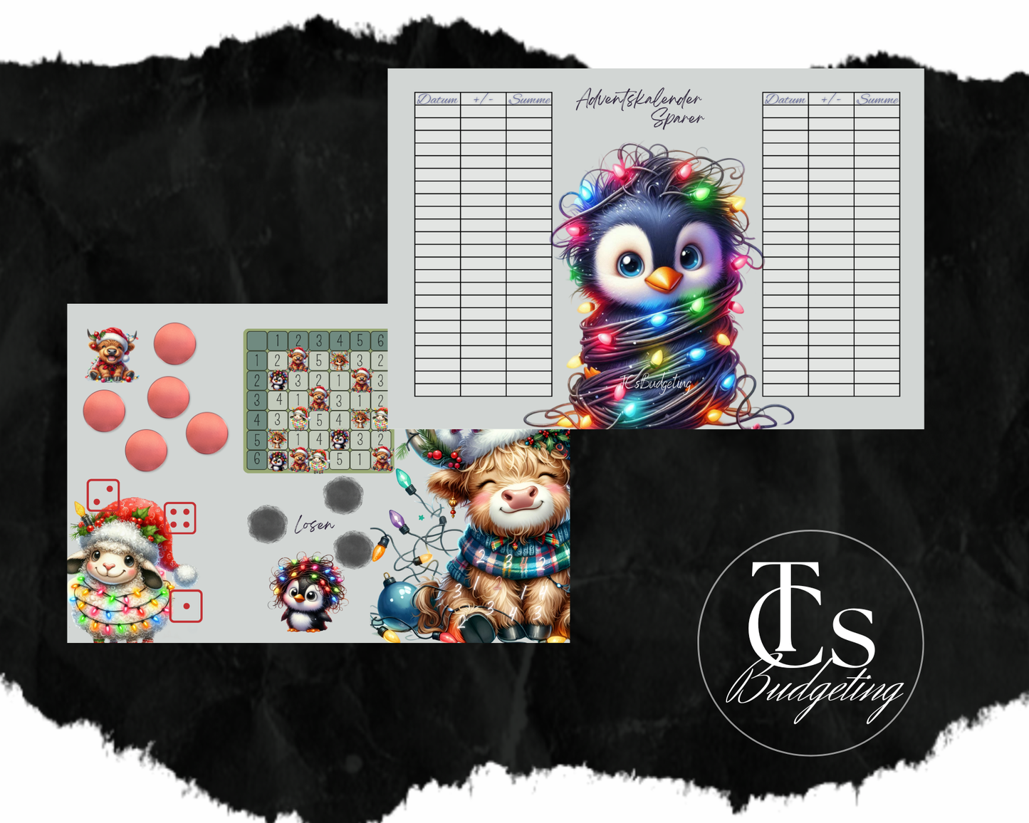 Adventskalender Sparer - A6 - 3er Klappkarte