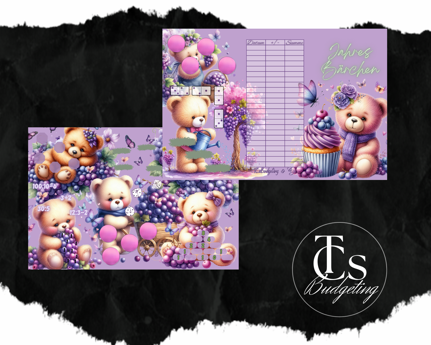 Jahres Bärchen- A6 - 3er Klappkarte