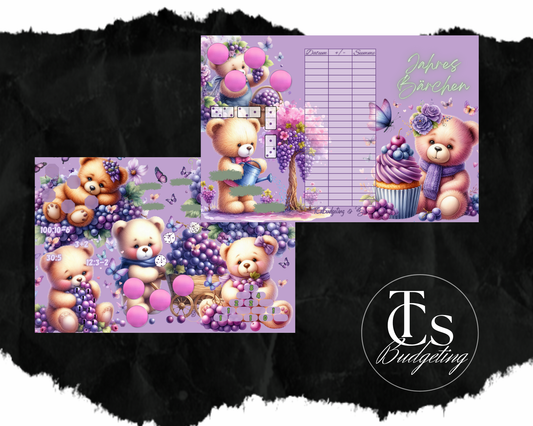 Jahres Bärchen- A6 - 3er Klappkarte