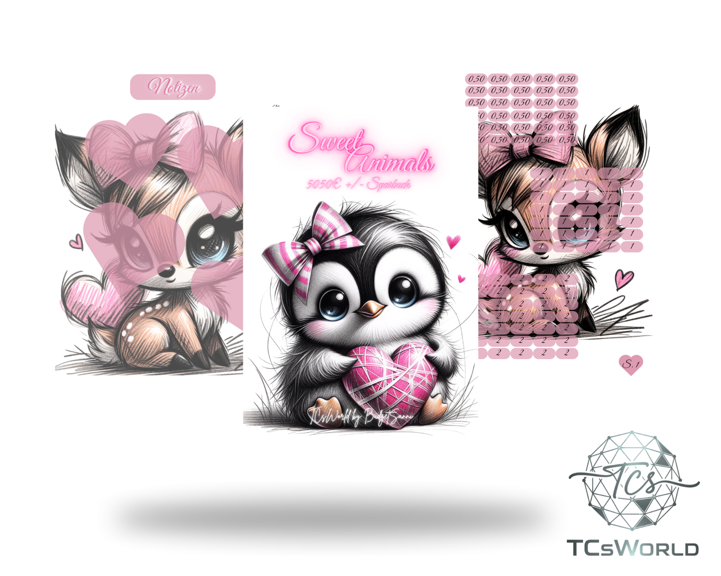 Sweet Animals 5050 +/-  - Sparbuch 64 Seiten