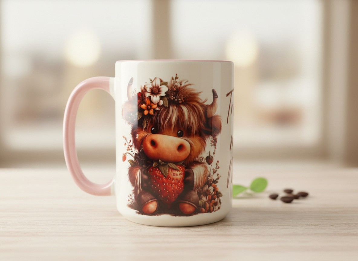 Keramik-Tasse: Trink mit Muh