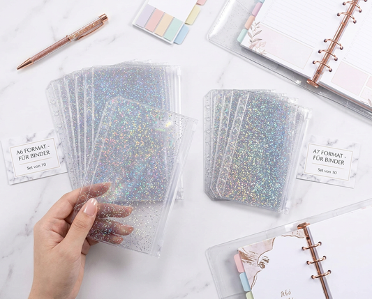 Challengehülle A6/A7 clear, glitter Doppelhüllen