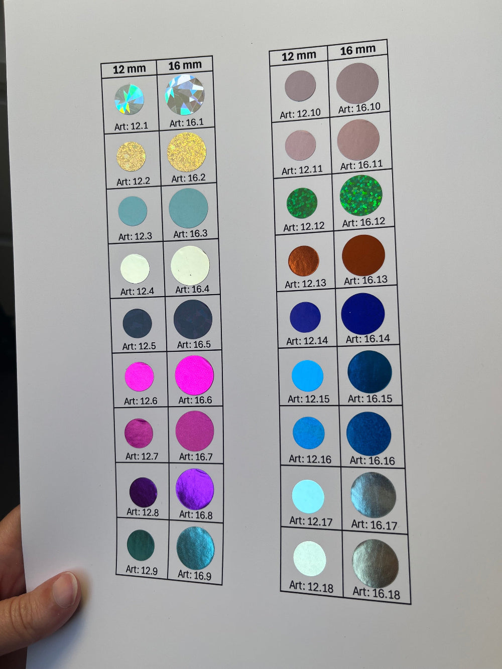 Rubbelsticker-Rollen 12 und 16 mm