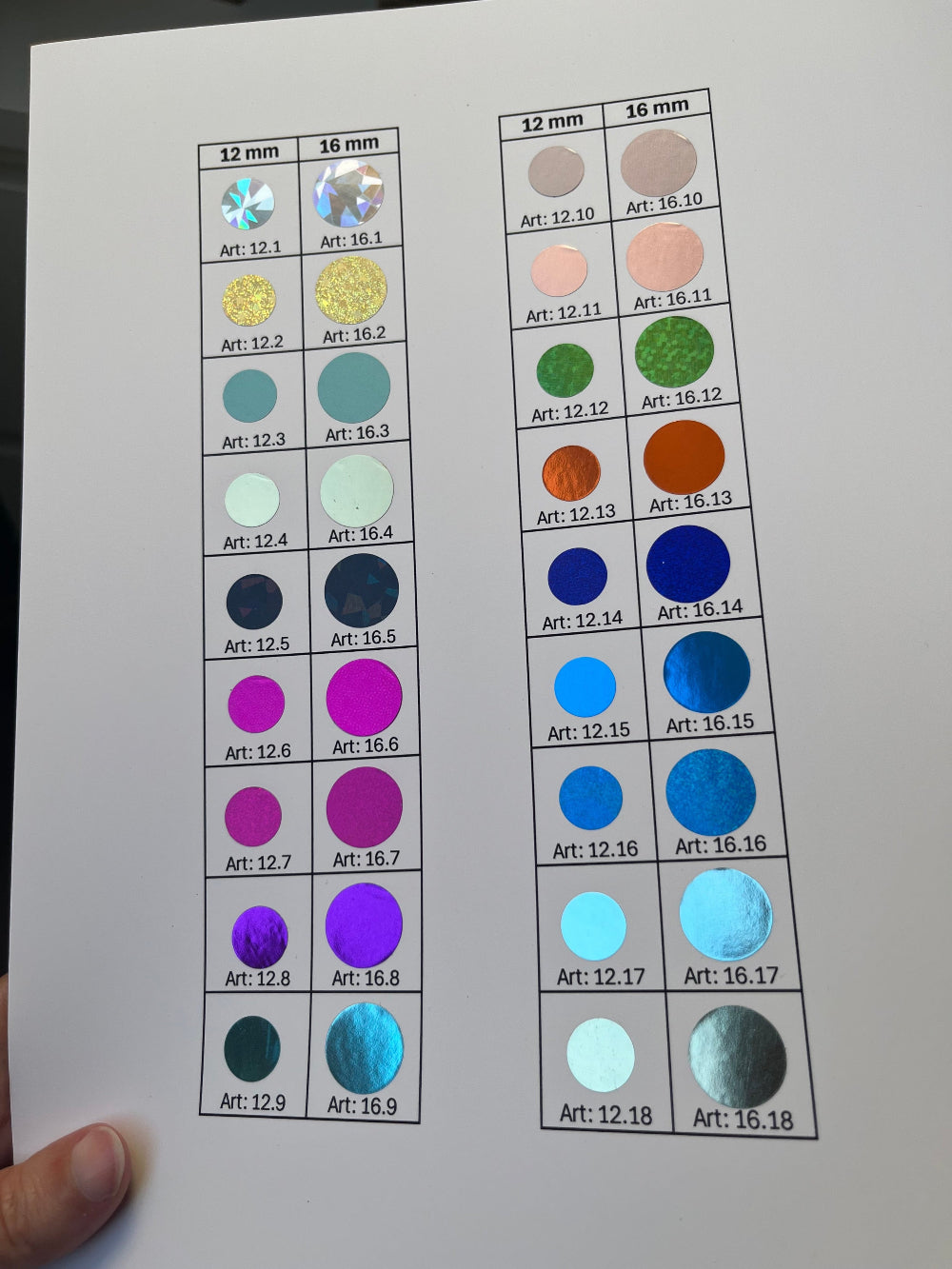 Rubbelsticker-Rollen 12 und 16 mm