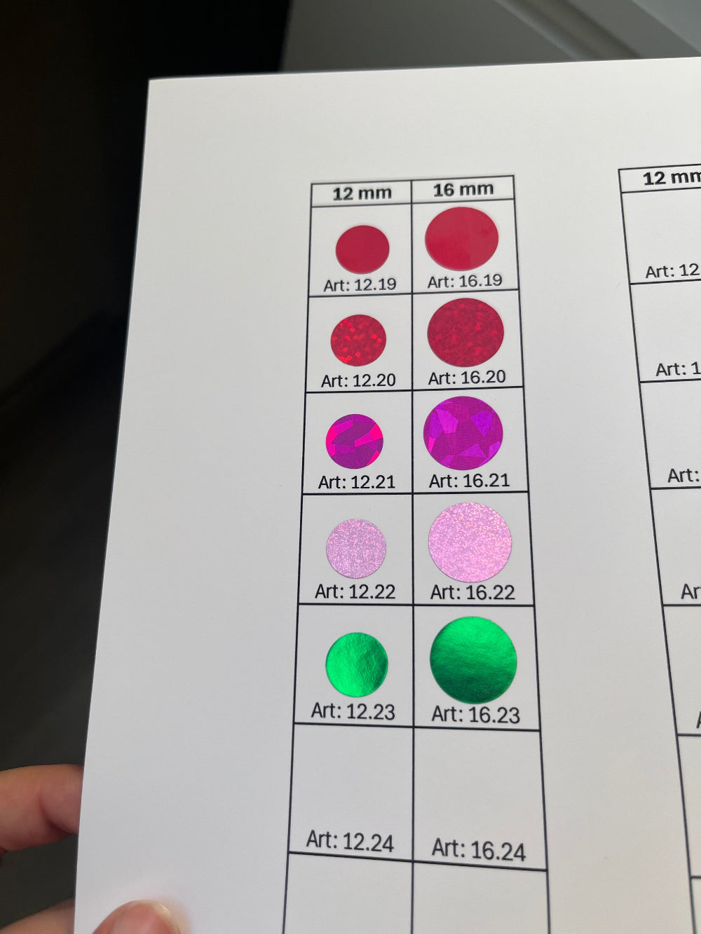 Rubbelsticker-Rollen 12 und 16 mm